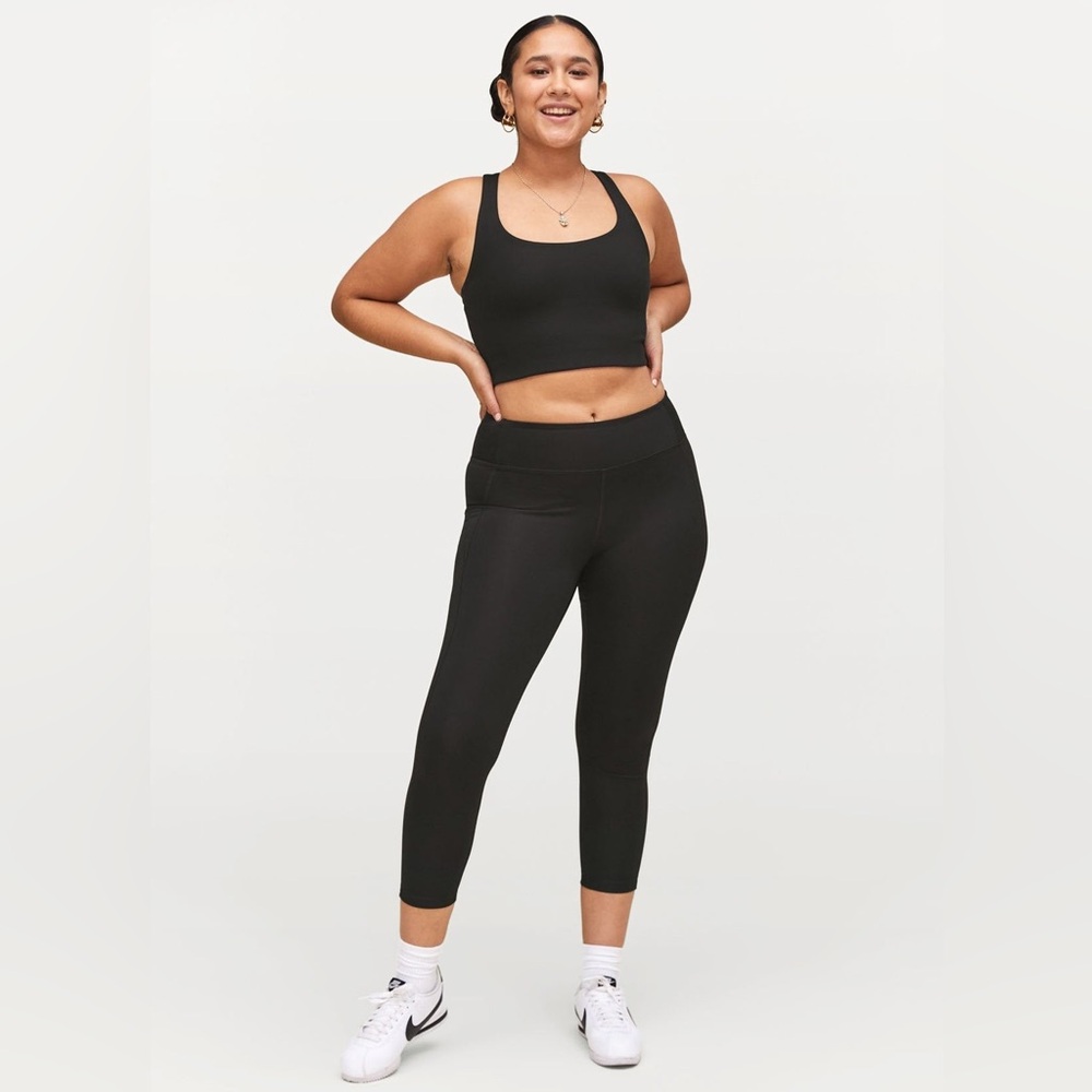 Girlfriend Collective Mid Rise Compression Black Leggings